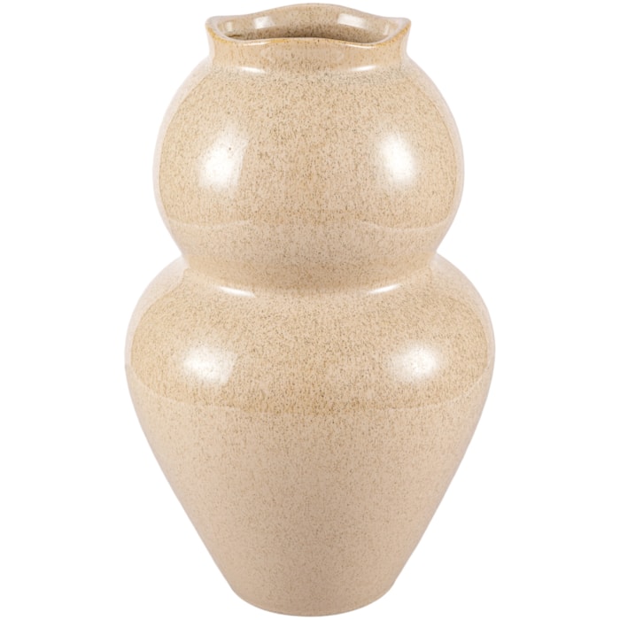 Vaso de Cerâmica Cancun Bege Alto - 30cm - Madel Home