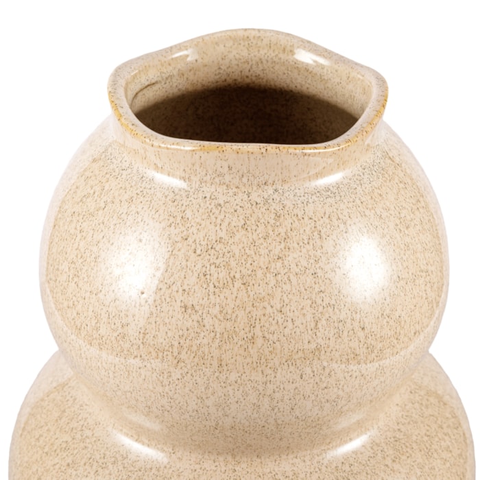 Vaso de Cerâmica Cancun Bege Alto - 30cm - Madel Home