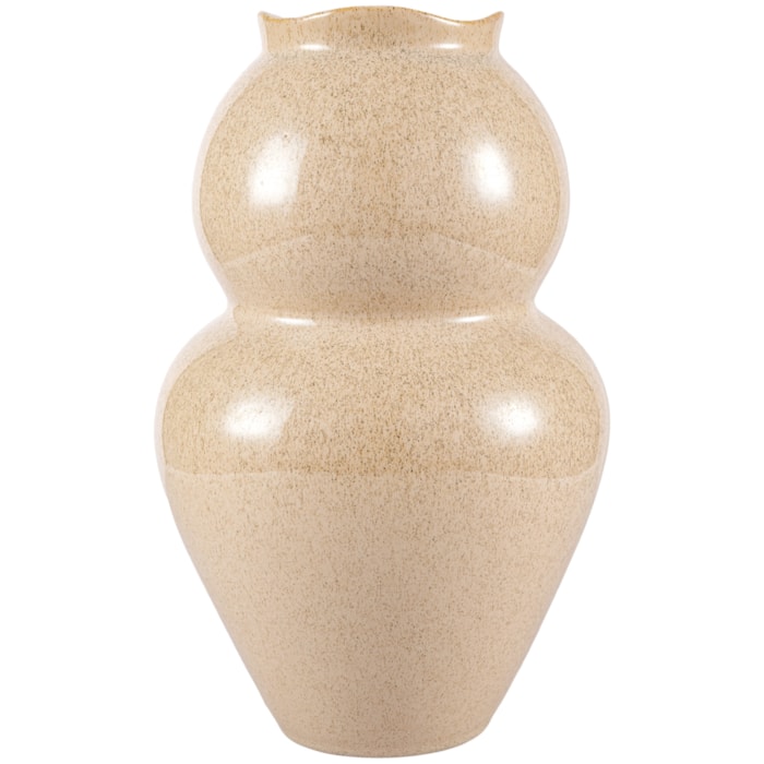 Vaso de Cerâmica Cancun Bege Alto - 30cm - Madel Home