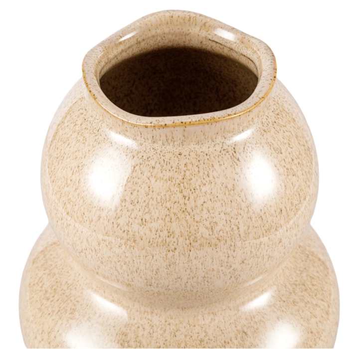 Vaso de Cerâmica Cancun Médio Bege - 26cm - Madel Home