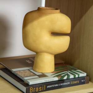 Vaso de Cerâmica Contorno Bege - 30cm