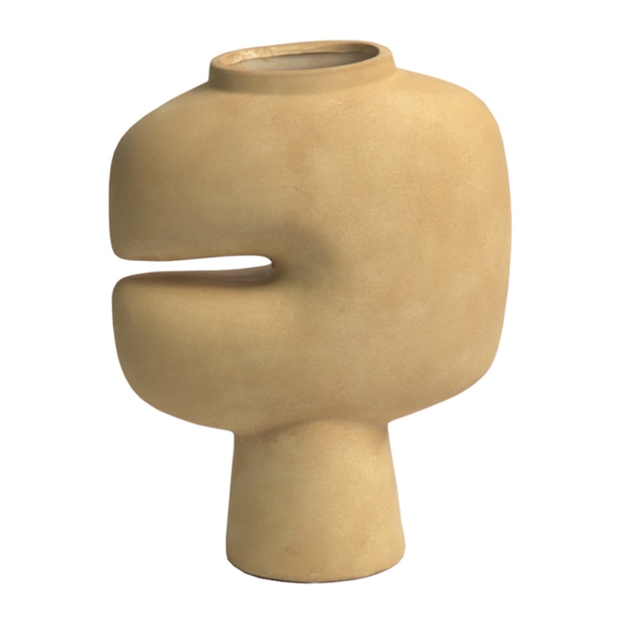 Vaso de Cerâmica Contorno Bege - 30cm - Madel Home