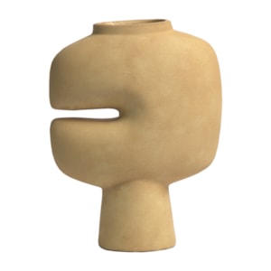 Vaso de Cerâmica Contorno Bege - 30cm