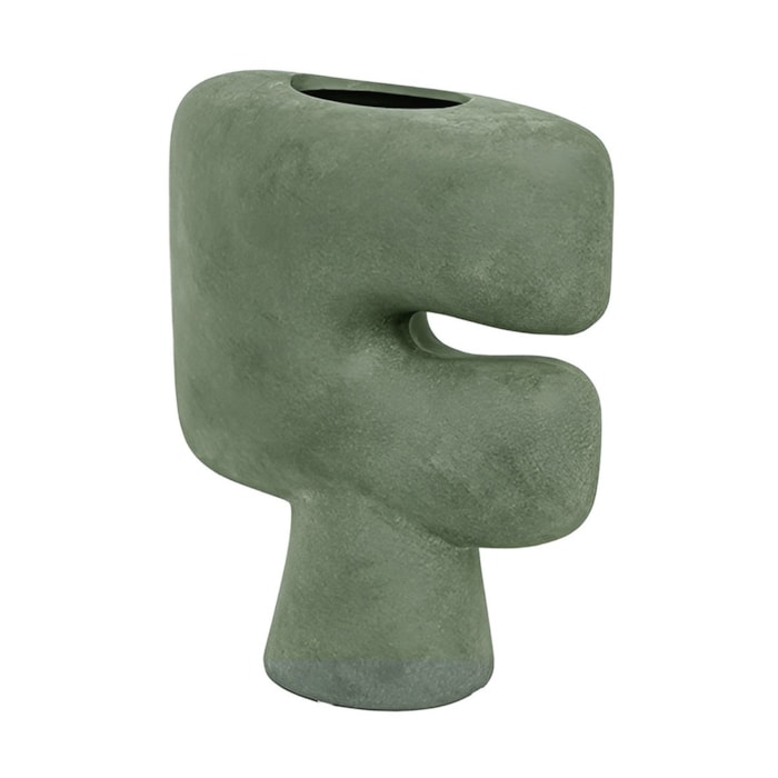Vaso de Cerâmica Contorno Verde - 25cm - Madel Home
