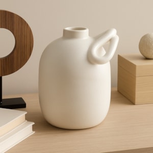 Vaso de Cerâmica Cusco Cinza Alto - 33cm