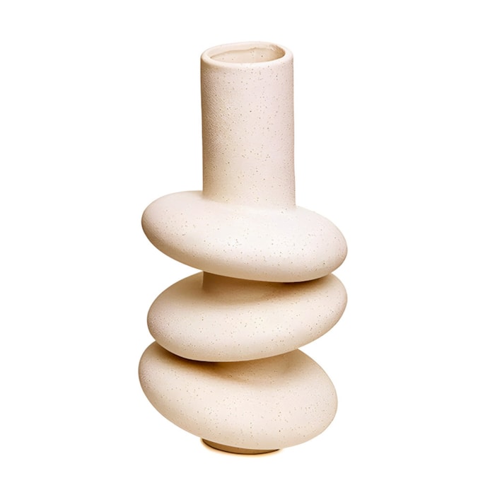 Vaso de Cerâmica Elo Bege - 29cm - Madel Home