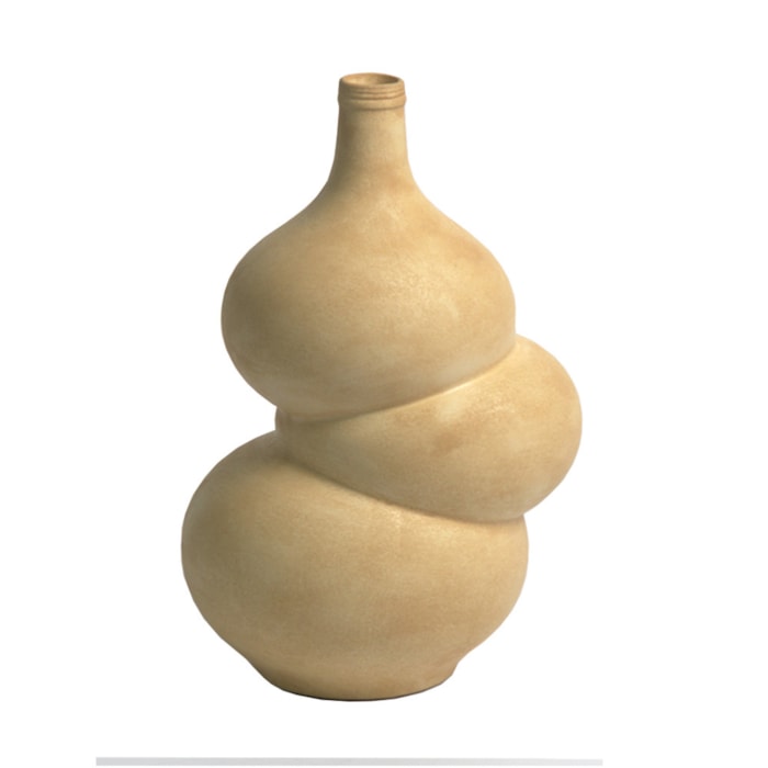 Vaso de Cerâmica Formas Bege P - 21cm - Madel Home