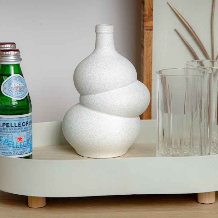 Vaso de Cerâmica Formas Branco P - 21cm - Madel Home