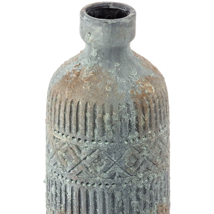 Vaso de Cerâmica Isola Cinza Alto - 46cm - Madel Home