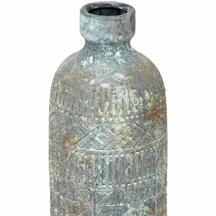 Vaso de Cerâmica Isola Cinza Médio - 38cm - Madel Home