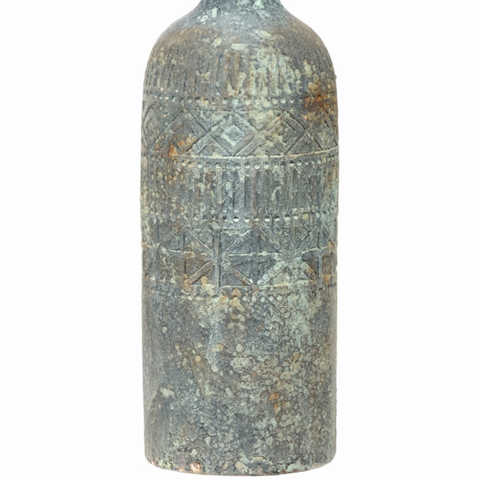 Vaso de Cerâmica Isola Cinza Médio - 38cm - Madel Home