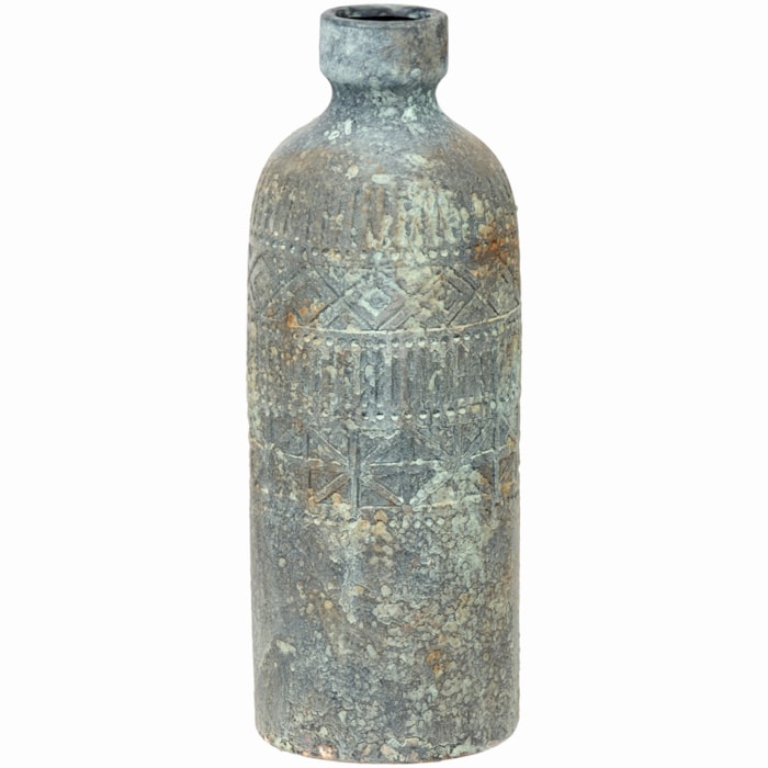 Vaso de Cerâmica Isola Cinza Médio - 38cm - Madel Home