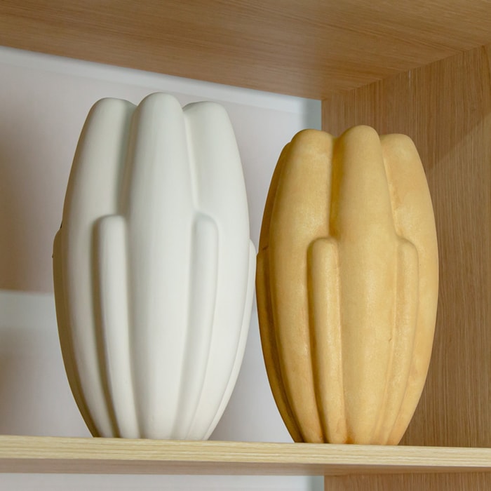 Vaso de Cerâmica Lago Bege - 34cm - Madel Home