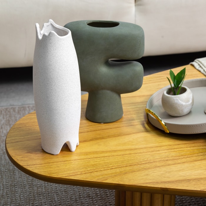 Vaso de Cerâmica Linha em Branco P - 40cm - Madel Home