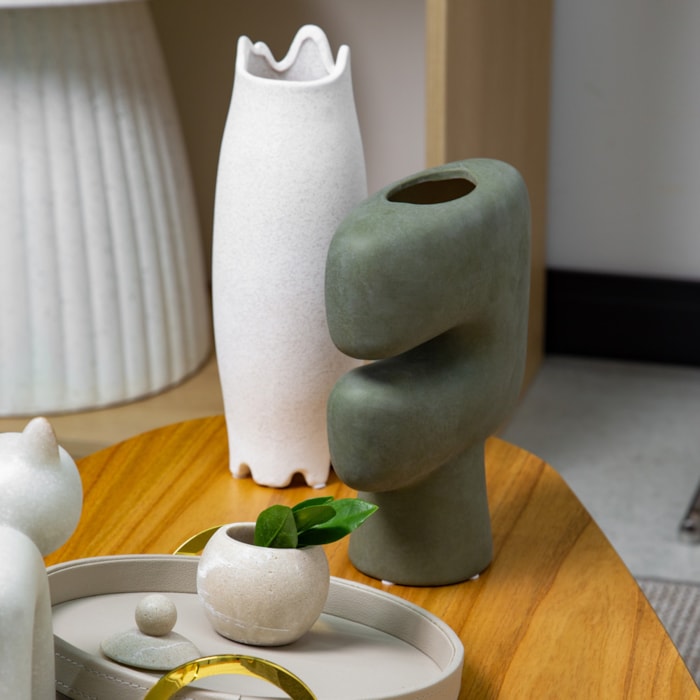 Vaso de Cerâmica Linha em Branco P - 40cm - Madel Home