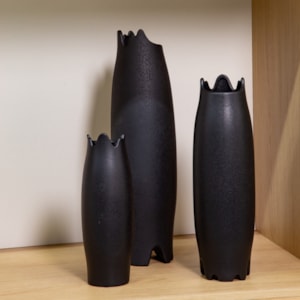 Vaso de Cerâmica Linha em Preto G - 50cm