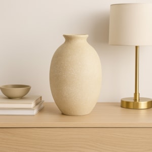 Vaso de Cerâmica Luxor Bege Alto - 32cm