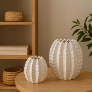 Vaso de Cerâmica Melora Off-White Médio - 26cm