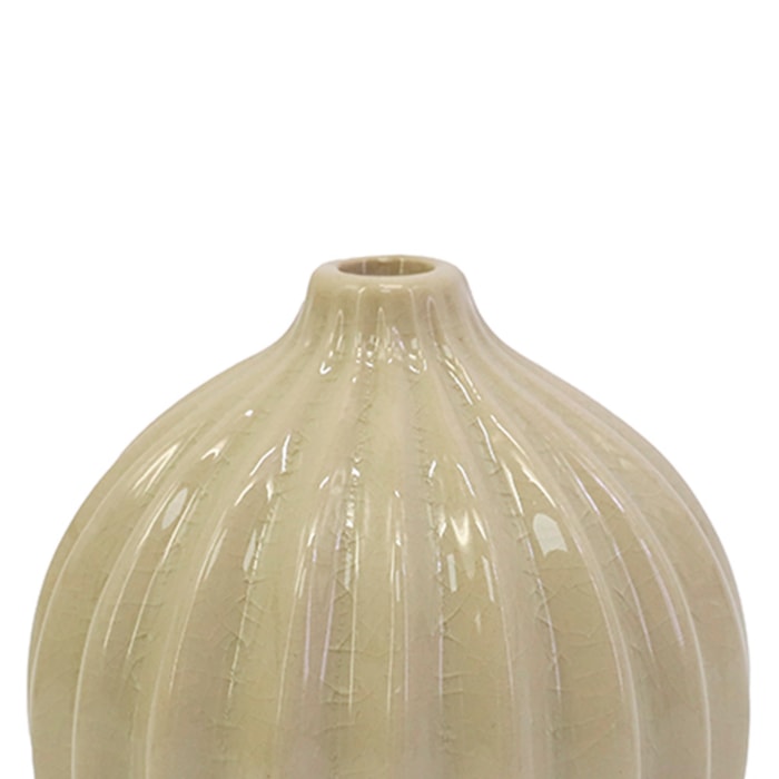 Vaso de Cerâmica Myra Off-White Baixo - 10cm - Madel Home