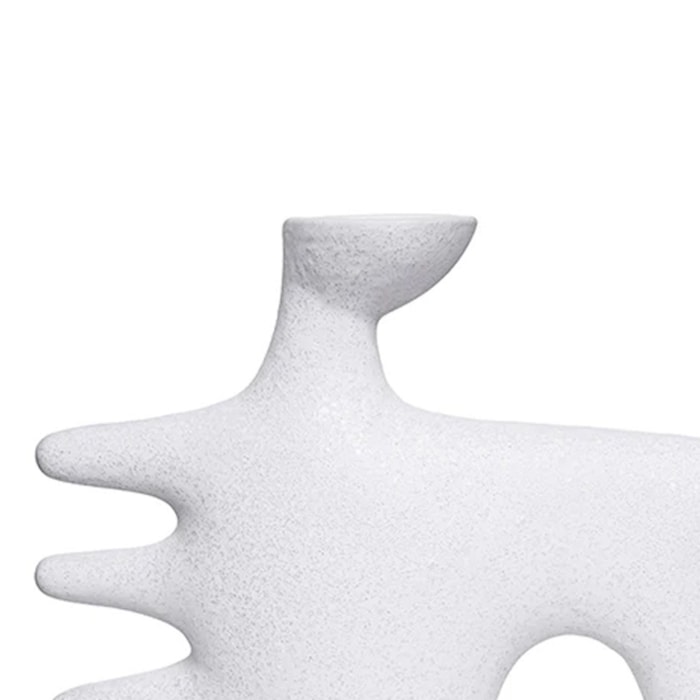 Vaso de Cerâmica Nilo Branco - 22cm - Madel Home
