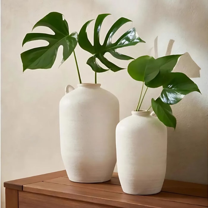 Vaso de Cerâmica Sabi Off-White Alto - 26,5cm - Madel Home