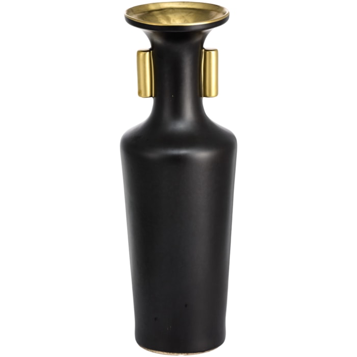Vaso de Cerâmica Salerno Preto Médio - 41cm - Madel Home