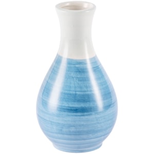 Vaso de Cerâmica Santorini Azul Baixo - 18cm 