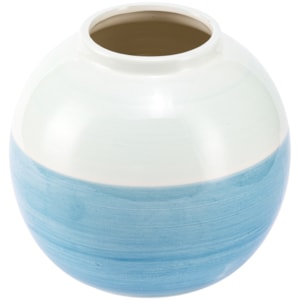 Vaso de Cerâmica Santorini Azul Baixo - 20cm