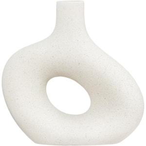 Vaso de Cerâmica Scarlet Off-White Baixo - 23cm
