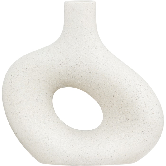 Vaso de Cerâmica Scarlet Off-White Baixo - 23cm - Madel Home