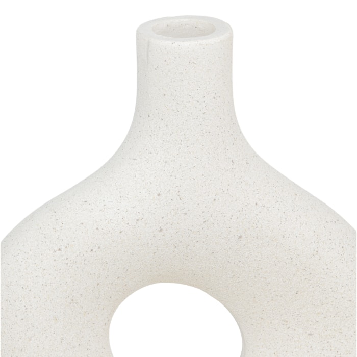 Vaso de Cerâmica Scarlet Off-White Baixo - 23cm - Madel Home
