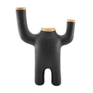 Vaso de Cerâmica Serena Preto Alto - 29cm 