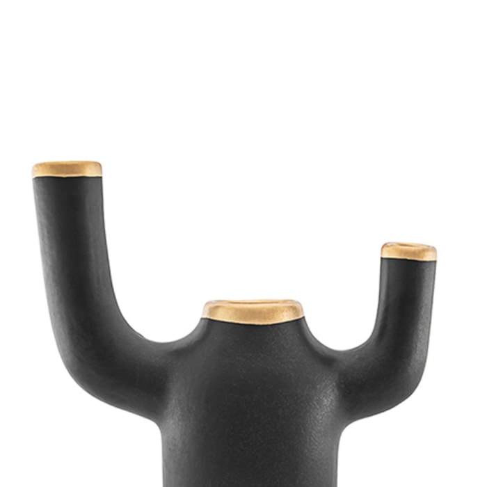 Vaso de Cerâmica Serena Preto Alto - 29cm - Madel Home
