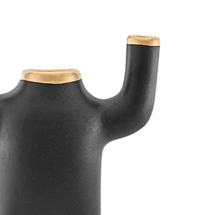 Vaso de Cerâmica Serena Preto Alto - 29cm - Madel Home