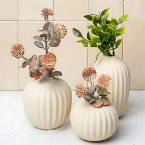 Vaso de Cerâmica Serra Off-White Alto - 13cm 