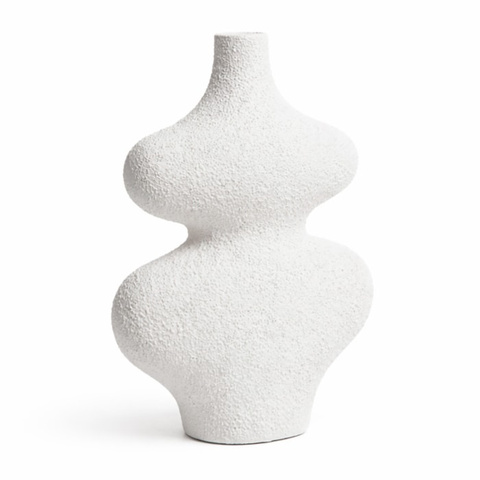 Vaso de Cerâmica Suna Branco Alto - 28cm - Madel Home