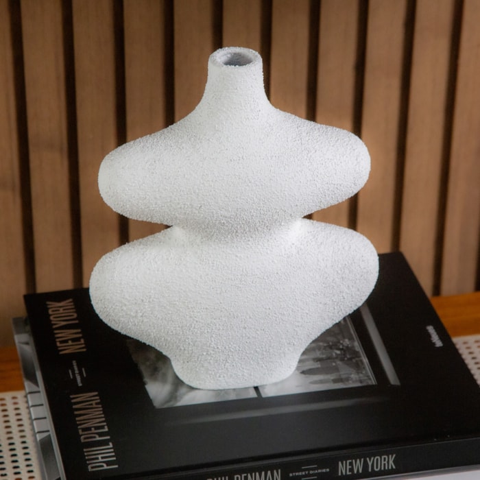 Vaso de Cerâmica Suna Branco Alto - 28cm - Madel Home