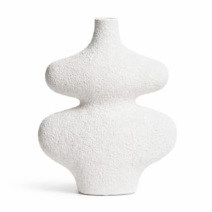 Vaso de Cerâmica Suna Branco Alto - 28cm