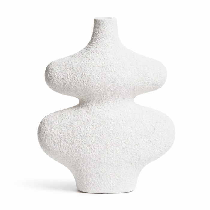 Vaso de Cerâmica Suna Branco Alto - 28cm - Madel Home