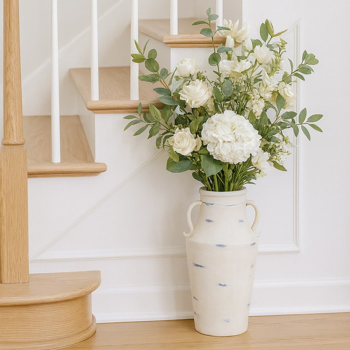 Vaso de Cerâmica Tropea Off-White Alto - 44cm - Madel Home