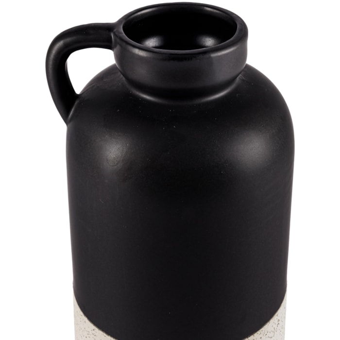 Vaso de Cerâmica Varsala Preto Médio - 26cm - Madel Home