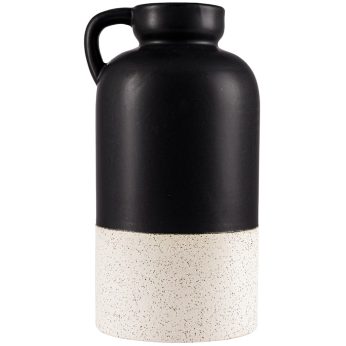 Vaso de Cerâmica Varsala Preto Médio - 26cm - Madel Home
