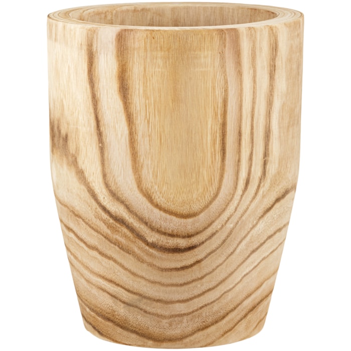 Vaso de Madeira Civita Natural Alto - 36cm - Madel Home