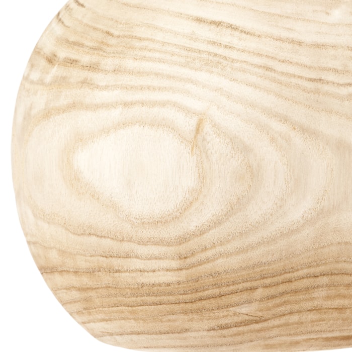 Vaso de Madeira Lynton Natural Baixo - 27cm - Madel Home