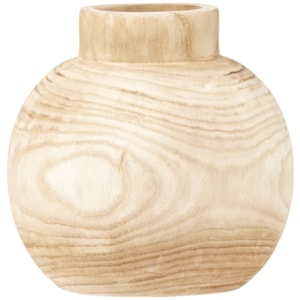 Vaso de Madeira Lynton Natural Baixo - 27cm
