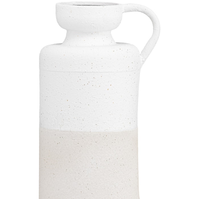 Vaso de Metal Capri Off-White Médio - 33cm - Madel Home