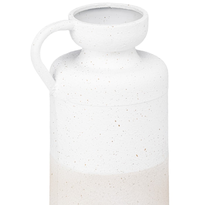 Vaso de Metal Capri Off-White Médio - 33cm - Madel Home