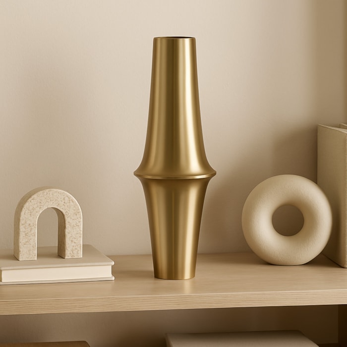 Vaso de Metal Doha Bege Alto - 57cm - Madel Home