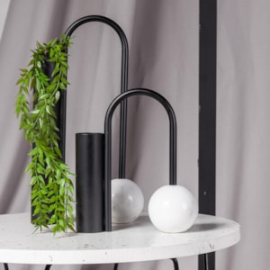 Vaso de Metal Paros Preto Alto - 27cm 