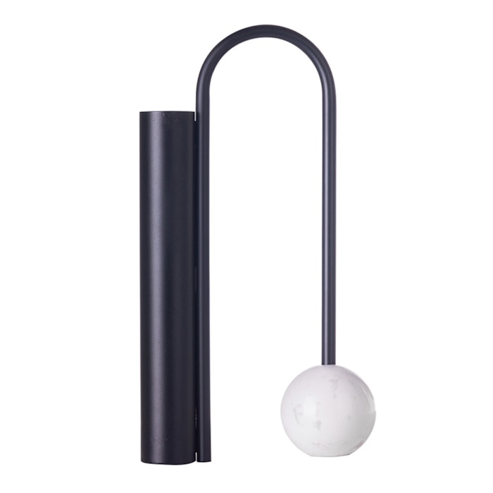 Vaso de Metal Paros Preto Alto - 27cm - Madel Home
